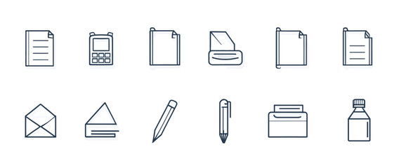 icon sheet, simple shapes, Notebook icons