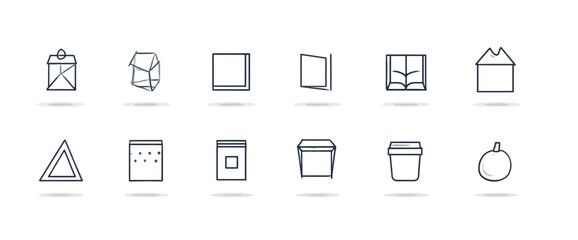 icon sheet, simple shapes, Notebook icons