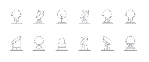 icon sheet, simple shapes, Satellite icons