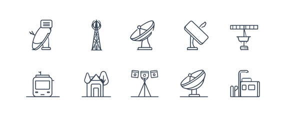 icon sheet, simple shapes, Satellite icons