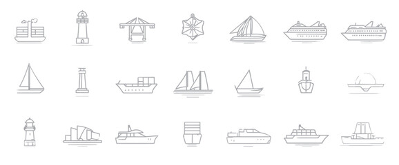 icon sheet, simple shapes, Ship icons