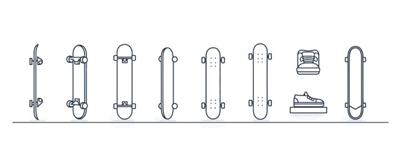 icon sheet, simple shapes, Skate icons