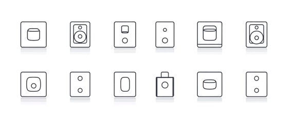 icon sheet, simple shapes, Speaker icons