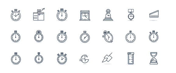 icon sheet, simple shapes, Stopwatch icons