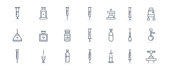 Fototapeta premium icon sheet, simple shapes, Syringe icons
