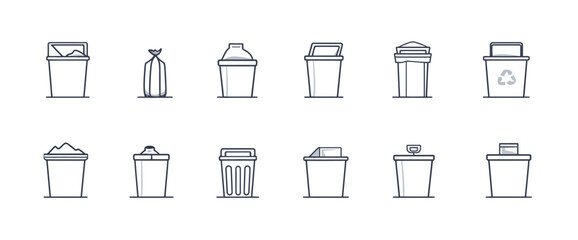 icon sheet, simple shapes, Trash icons