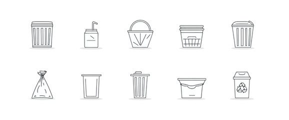 icon sheet, simple shapes, Trash icons