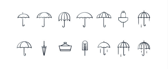 icon sheet, simple shapes, Umbrella icons