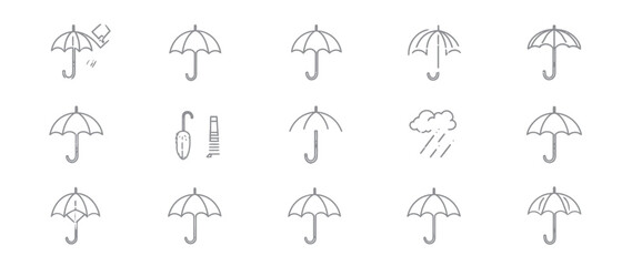 icon sheet, simple shapes, Umbrella icons