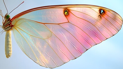 Fototapeta premium Pink and White Butterfly Wing Macro Photography