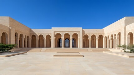Fototapeta premium Grand Courtyard Palace Architecture Majestic Entrance