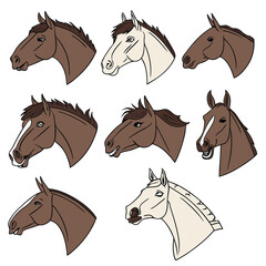 Horse silhouette set bundle vector