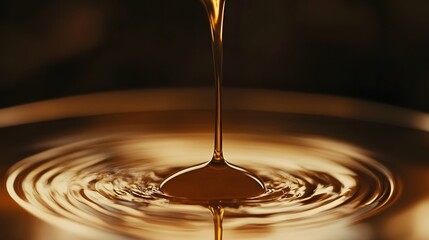 Golden Liquid Dropping Abstract Background Image