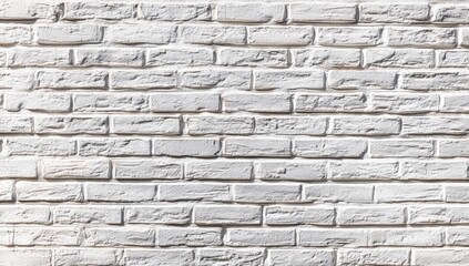 Fototapeta premium Clean white brick wall with textured surface in bright lighting.