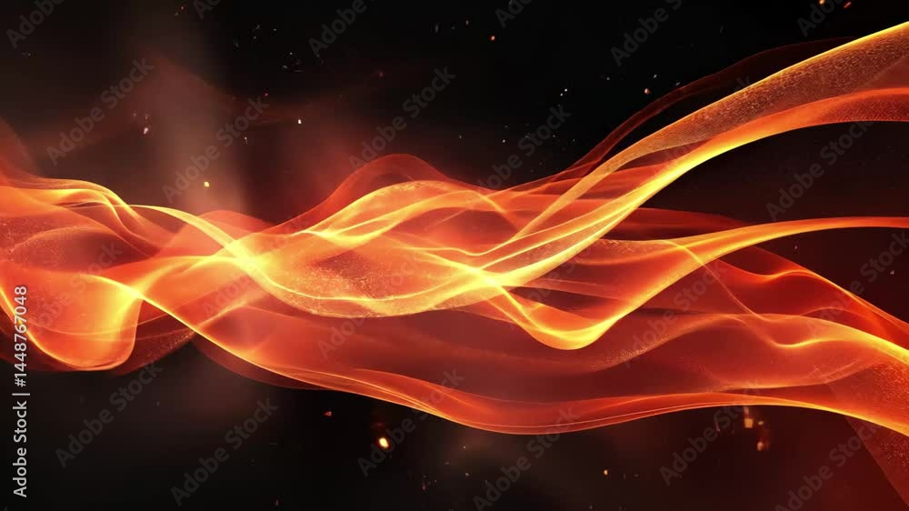 Aufkleber red particles flowing smoothly in a liquid environment, creating an abstract visual display, red par