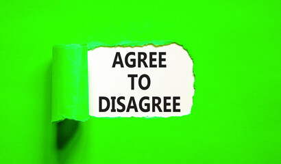 Agree to disagree symbol. Concept words Agree to disagree on beautiful white paper. Beautiful green...