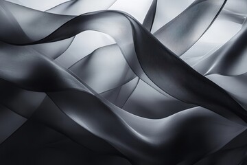 Obraz premium Monochrome Smoke Ribbons Flowing with High Contrast Light and Texture