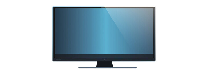 Vector TV with a blank screen, isolated on a transparent background.