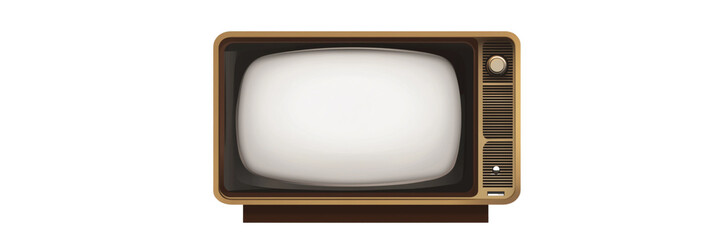 Vector TV with a blank screen, isolated on a transparent background.
