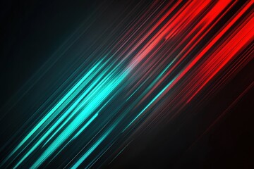 Diagonal Red and Turquoise Electric Streaks on Black Futuristic Background