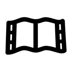 Open book or film reel icon, symbol for literature and cinema arts