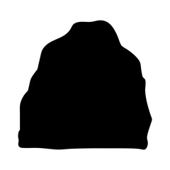 Isolated black rock boulder silhouette against a white background, stone structure © PixelArtBox