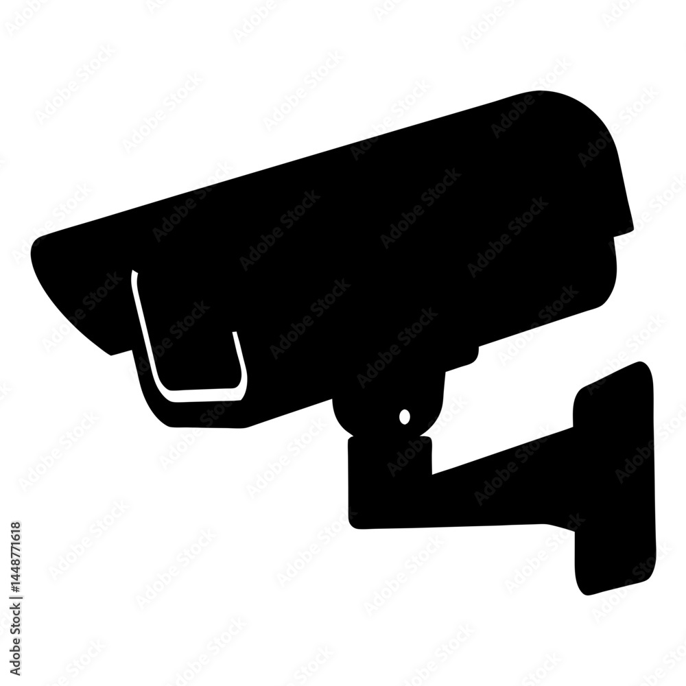 Poster surveillance camera silhouette illustrating security and monitoring system concepts art