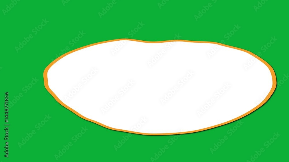 Poster smooth wavy blank oval shape animation on green screen for creative motion or video editing project