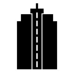 Stylized Minimalist Icon of a Tall Skyscraper with Central Windows