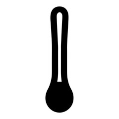 Stylized Illustration of a Simple Thermometer Design in Solid Black Color