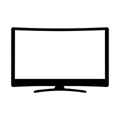 Sleek and Modern Curved Monitor Display on a White Background Icon