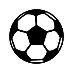Obraz premium Simple black and white soccer ball clip art illustration with pentagons