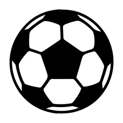 Obraz premium Stylized black and white soccer ball with pentagons and hexagons shapes