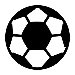 Monochrome Silhouette of a Classic Soccer Ball with Pentagons and Hexagons