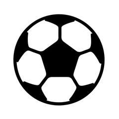Obraz premium Simple black and white soccer ball silhouette with pentagons and hexagons