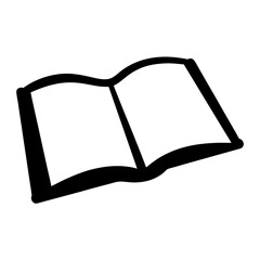 Open book illustration, icon of learning, knowledge, and creative writing
