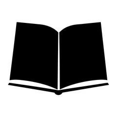Open Book Silhouette Graphic Representation of Reading and Knowledge Symbol