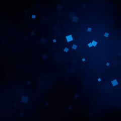 Obraz premium Abstract background of glowing blue squares on a dark field, creating a sense of depth and wonder