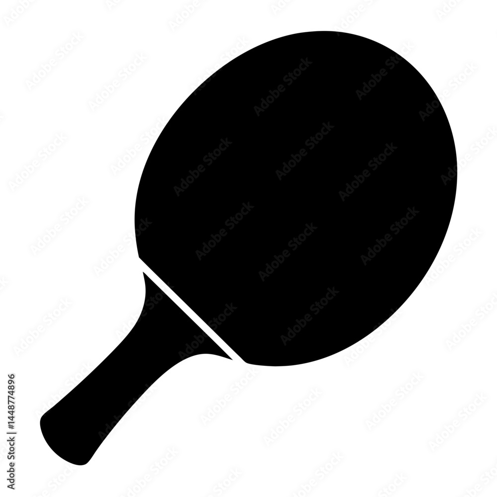 Poster a black and white graphic image of a ping pong paddle object