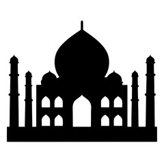 Silhouette of the Taj Mahal, one of the most famous structures in India