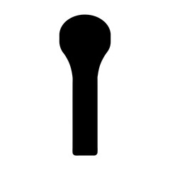 Minimalist abstract illustration of a spoon in solid black color on white