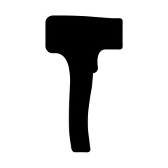 Black silhouette of a digital infrared thermometer on a white background