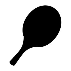 Silhouette of a ping pong paddle against a white background, sports equipment