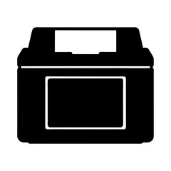 Solid Black Outline Image of a Cooler Box with a Lid