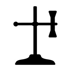 Silhouette of a Bunsen Burner Holder, Laboratory Equipment and Apparatus