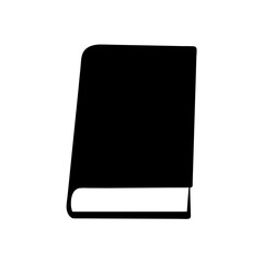 Black silhouette of a closed book isolated on a white background