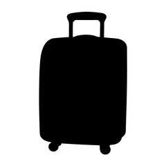 Silhouette of a rolling suitcase, ready for travel and adventure ahead