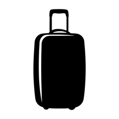 Black suitcase or trolley bag for travel and tourism design vector