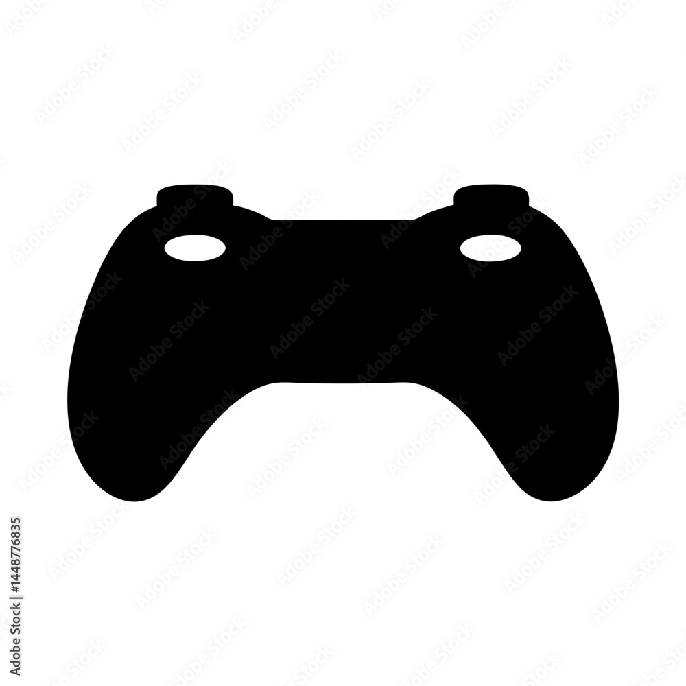 Poster a simple black and white vector image of a game controller icon