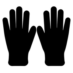Obraz premium A symmetrical representation of two human hands in solid black silhouette